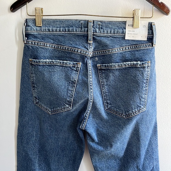 NWT AGOLDE Toni Mid Rise Straight Leg Jeans Size 25 - Picture 10 of 16